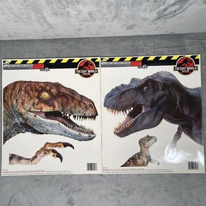 1997 Jurassic Park Lost World Giant Dinosaur Window Peekers T-Rex & Velociraptor - Picture 1 of 6