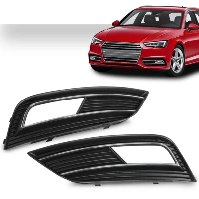 New Fit For 2013-2016 Audi A4 Quattro Fog Light Grille Cover Left & Right Foto 1 de 4