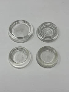 4 Vintage Hazel Atlas Clear Furniture Coasters/Casters Misc Sizes - Picture 1 of 5