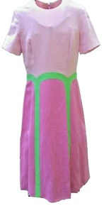 Vintage Dress S-M 1960s Linen Blend Dress Jay Anderson For Posh Classic Mod - Picture 1 of 8