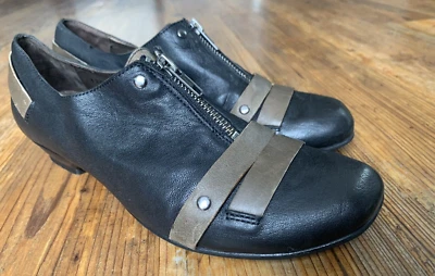Zapatos sin cordones Fidji E899 para mujer, cuero negro marrón, talla EU 38 8,5 M Foto 1 de 4