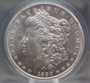 1890 "P" Morgan SILVER Dollar $1 ICG MS60 Unc Details #801 Uncirculated ECC&C - Picture 1 of 5