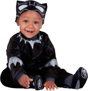 Marvel Infant Black Panther Jumpsuit Official Costume for Babies 12-18 Months