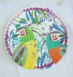 Anthropologie Aperta Melamin 10 3/4" Essteller mit Vögeln Brandneu - Bild 1 von 5