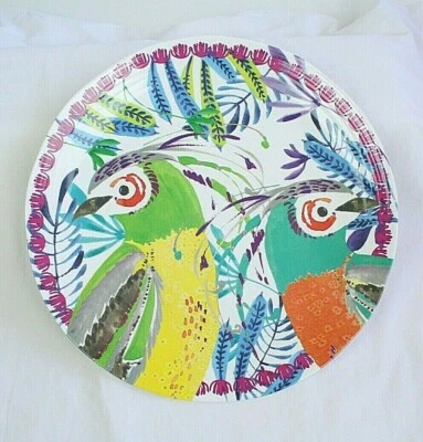Anthropologie Aperta Melamina 10 3/4" Plato de Cena con Pájaros Nuevo Foto 1 de 4