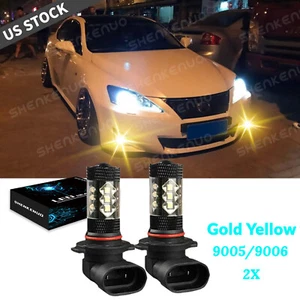 LED Fog Light Bulb Golden Yellow 9006 for Lexus IS250 IS350 2006 07 08 2009 2010 - Picture 1 of 11