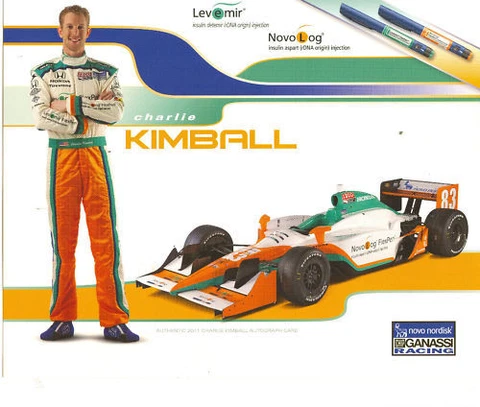 2011 Charlie Kimball Novo Nordisk Honda Dallara Indy Car postcard Cover