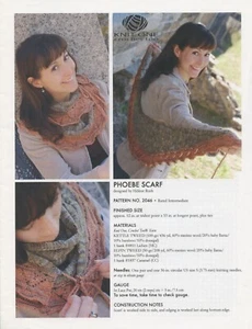 K1C2 Knit One Crochet Too Knitting Pattern 2046 Phoebe Lace Scarf - Picture 1 of 1