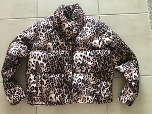Cisono Los Angeles Large Leopard Puffer Jacket Polyester - Picture 1 of 7