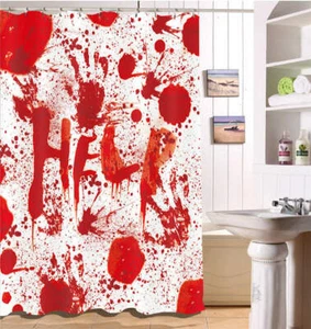 Bloody Graffiti Waterproof Bath Polyester Shower Curtain Liner Water Resistant - Imagen 1 de 7