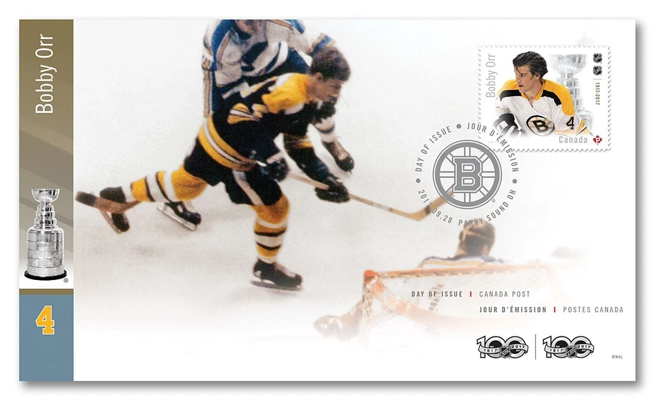 BOBBY ORR = HOCKEY, NHL 100th = ULTIMATE SIX, Official FDC Canada 2017 Foto 1 de 1