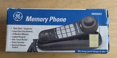 Teléfono con memoria GE modelo #29255GE2-A negro con cable escritorio/pared tono táctil ¡Caja abierta!! Foto 1 de 4