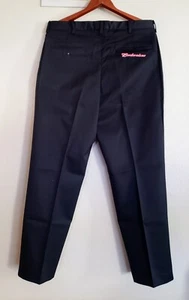 Budweiser Beer Work Uniform BLACK PANTS Size 36x30 Riverside embroidered logo - Picture 1 of 12