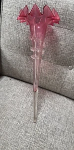 large victorian epergne glass flute cranberry frilly top glass twists - Picture 1 of 6