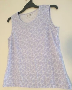 Damart Womens Size 12 Sleeveless Studded TShirt Cami Top Vest Blouse Used EC - Picture 1 of 4