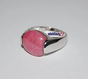 Jade World rosa ovaler Cabochon Rhodonit Sterlingsilber 925 Ringgröße 5 schneller Versand - Bild 1 von 9