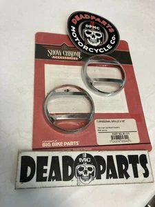 Suzuki Show Chrome turn signal directional lens grills grille 2 1/2" 81-111 - Picture 1 of 2