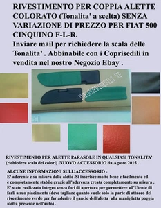 SONNENBLENDEN VERKLEIDUNG FARBE WÄHLBAR PAAR FIAT 500 Cinquino FLR - Bild 1 von 1