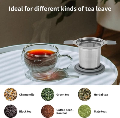 Coladores Infusores de Té, Acero Inoxidable Hoja Suelta Colador de Té Paso a Paso con H... Foto 1 de 4