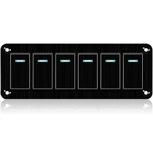 6 Gang Wasserdicht Wippschalter Panel, Kippschalter Panel, 12V/24V Schalter Pa... - Bild 1 von 6