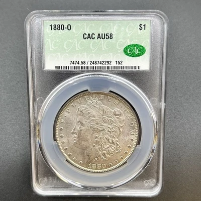 1880-O Morgan Dollar AU58 CAC Circulated Better Date $1 10XI25 - Image 1 of 4