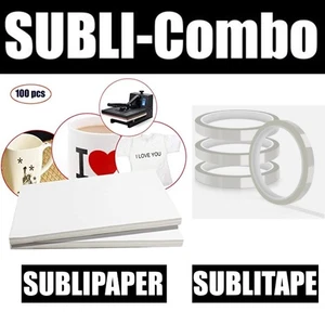 COMBO Sublimación 4 rollos SUBLITAPE CLEAR 6mmx33m + 100 hj 8.5"x11" SUBLIPAPER - Picture 1 of 24