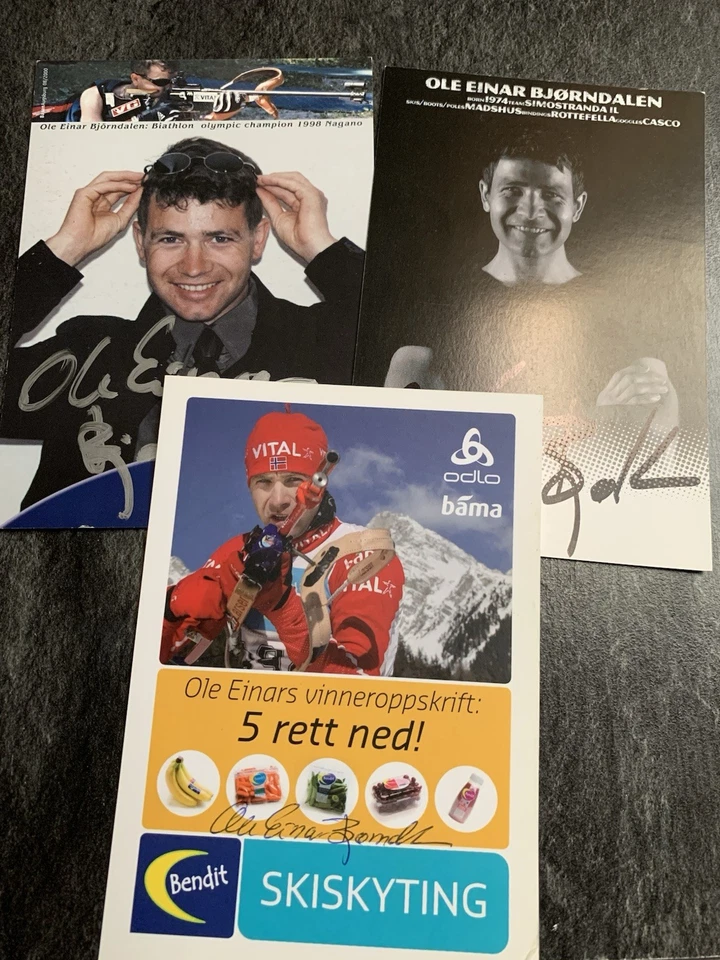 3 Autogrammkarten - Ole Einar Bjørndalen - Biathlon - Bild 1 von 1
