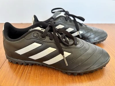 Youth size 3.5 Adidas Soccer Turf Shoes Indoor Outdoor Cleats Black Boys Girls - Image 1 of 4