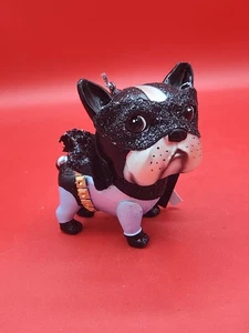 Robert Stanley Französische Bulldogge Weihnachtsschmuck Batman Glas funkelt 4,75" Hund - Bild 1 von 5