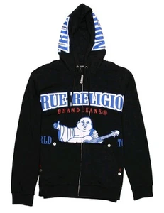 True Religion Icon Ra Exaggerated Men's Buddha Full Zip Hoodie 3XLarge Jet Black - Picture 1 of 7