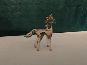 Vintage Miniature Horse Glass Figurine Gold Tones Art Glass Farm Decor Ponies  - Picture 1 of 24
