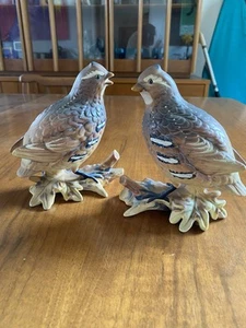 Vintage Porzellan Paar Wachteln Vögel Figuren von Norcrest (Arco) - Kalifornien - Bild 1 von 6