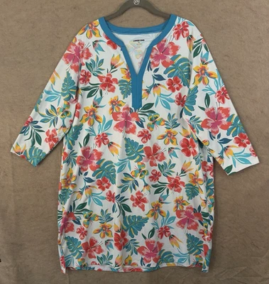 Vestido Vaina Tejido Buceo Lands End Para Mujer Talla XL (18) Blanco Floral Elastizado Foto 1 de 4