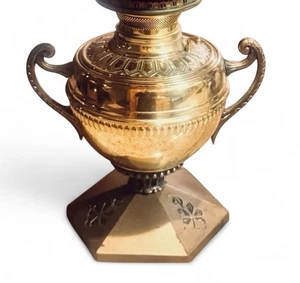 Arts & Crafts Bradley Hubbard Electrified Lamp Brass~Zinc~Iron Hexagonal Base - Picture 1 of 15