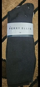 Calcetines de vestir Perry Ellis Portfolio para hombre premium mezcla de poli algodón negros 5 pares - Imagen 1 de 4