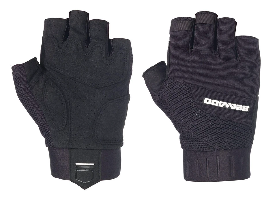 New OEM Sea-Doo Unisex Black Choppy Shorty Gloves, Size 3X-Large - 4463331690 - Image 1 of 1