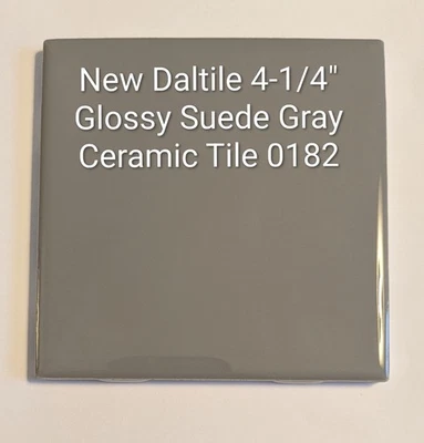 1 Daltile 4-1/4" Glossy Tile Suede Gray Ceramic 0182  New - Image 1 of 4