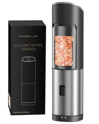 FORLIM Set macina sale e pepe elettrico a gravità, macinapepe automatico con gra - Immagine 1 di 4