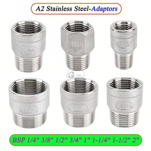 BSP Adapters Female to Male Exten in A2 Stainless Steel Equal Adaptors Fitting - Picture 1 of 16