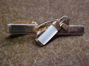 Vintage Golf Clubs & Bag Tie Clasp / NEAT CLASP!! - Picture 1 of 2