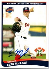 Evan MacLane autographed baseball card (Brooklyn Cyclones) 2004 Choice #8