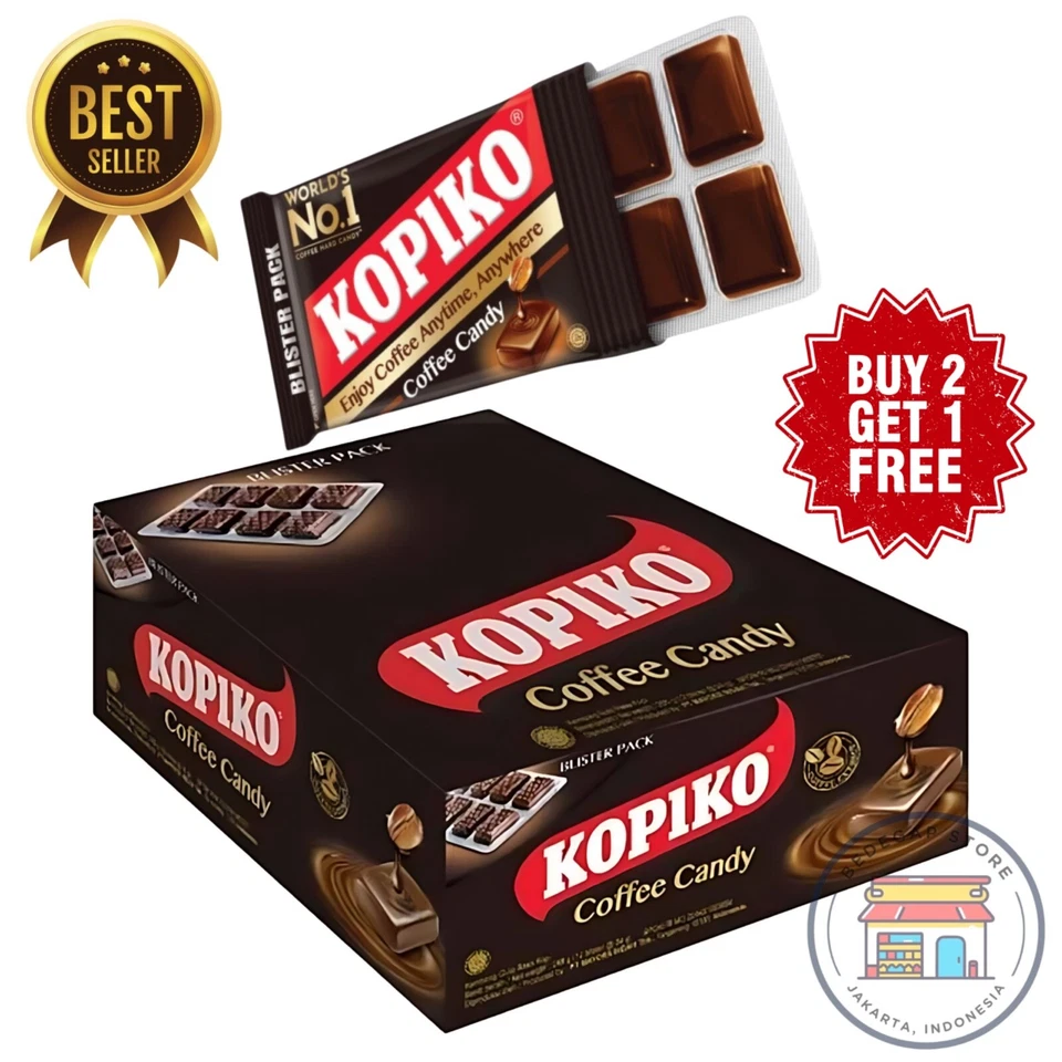 Kopiko Coffee Candy Blister Pack - 1 Box (12 packs) - Buy 2 Get 1 Free - Image 1 of 4