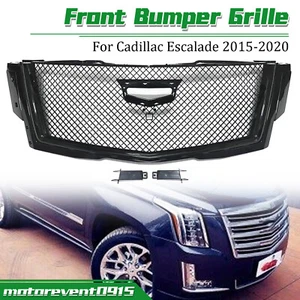 Honeycomb Style Front Bumper Grille Grill For Cadillac Escalade 2015-2020 Black - Foto 1 di 10