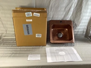 Monarch Abode 17092 Pure Copper Hand Hammered Baxter Bar Sink 15” EDGE BENT - Picture 1 of 20