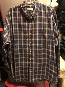 Main Stream Men’s Blue Plaid Button Up Long Sleeve Shirt Size XL - Picture 1 of 4
