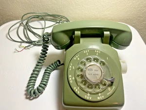 Vintage Green Western Electric Rotary Desk Phone w pencil holder - untested - Zdjęcie 1 z 12