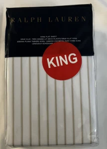 RALPH LAUREN PRESCOT STRIPE KING FLAT SHEET - Picture 1 of 2