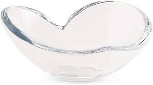 Nambe Glass Heart Shape Bowl for Home Decor or Serveware, Large 8.5" - Clear