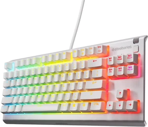 Steelseries Apex 3 TKL White RGB Gaming Keyboard — Tenkeyless Compact Form Facto - Picture 1 of 12