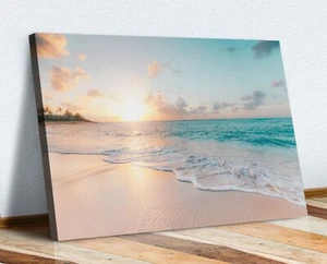 IMPRESIÓN DE ARTE DE PARED DE LONA 30 MM MARCO PROFUNDO HAWAII PLAYA PACÍFICA - Imagen 1 de 3
